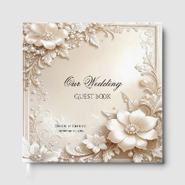 Livro De Visitas Ivory Flowers Guest Book