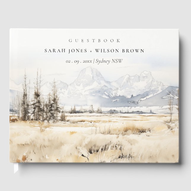 Livro De Visitas Jackson Hole Wyoming Landscape Rehearsal Dinner (Frente)
