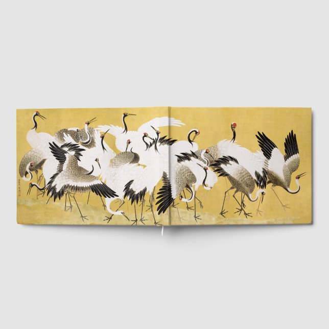 Livro De Visitas Japanese Cranes Vintage Bird Classic (Completo)