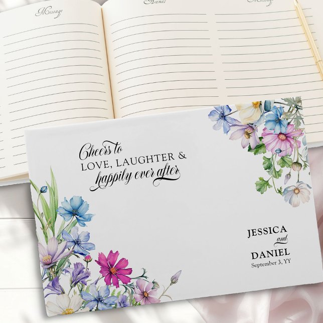 Livro De Visitas Jardim de Flor Selvagem Feliz Para Sempre Após Cas (Wedding Guest Book from the Wildflower Garden Wedding Collection by Darling & May)