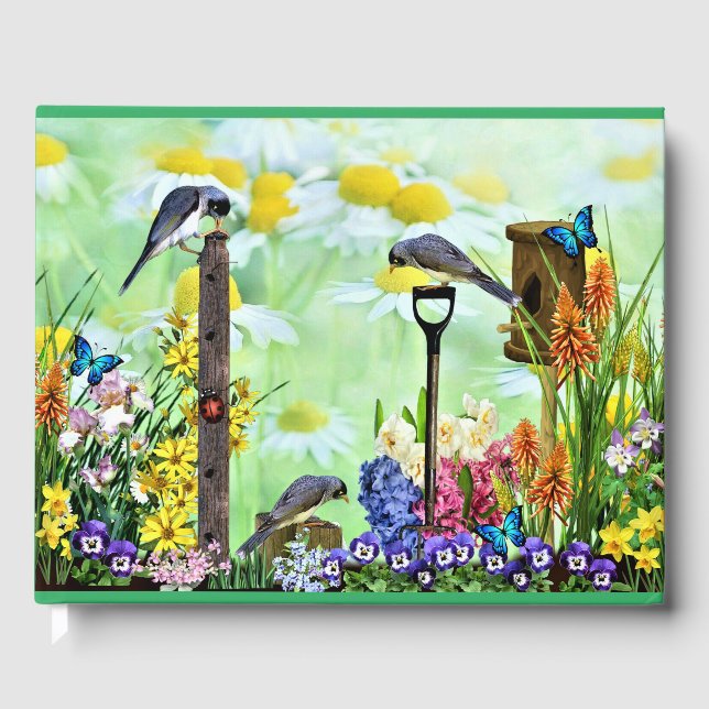 Livro De Visitas Jardim de Flores de Birdhouse (Frente)