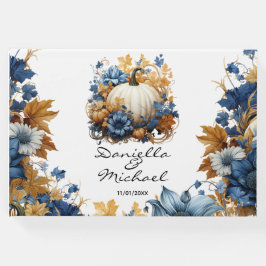 Livro De Visitas Jardim de Queda Elegante de Pumpkin Branco