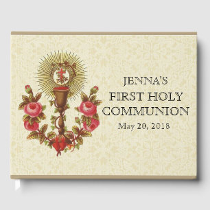 Livro De Visitas Jesus Primeiro Rosas de Vintage da Comunidade Sant