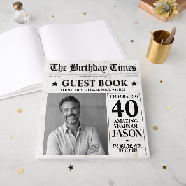 Livro De Visitas Jornal de Aniversário Personalizado