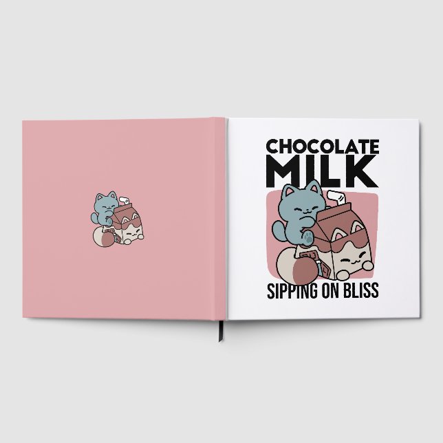 Livro De Visitas Kawaii Chocolate Milk Cat – Cozy Drink & Cuteness  (Completo)