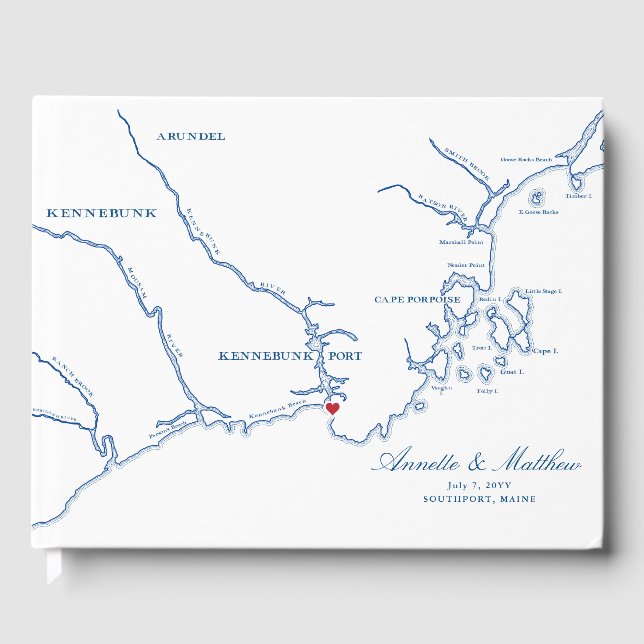 Livro De Visitas Kennebunkport Maine Wedding (Frente)