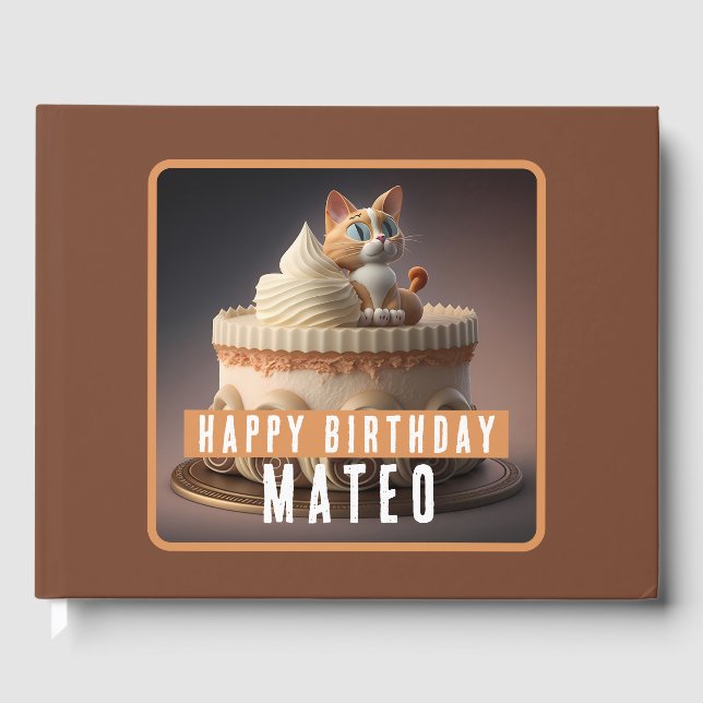 Livro De Visitas Kitten Cake - Aniversários (Frente)