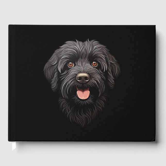 Livro De Visitas Labradoodle Black Dog (Frente)