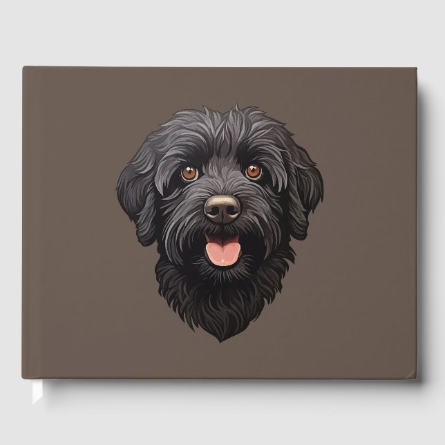 Livro De Visitas Labradoodle Black Dog (Frente)
