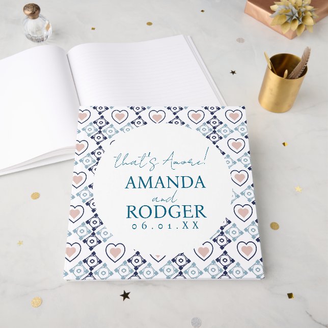 Livro De Visitas Ladrilhos e Corações Italianos do Amor (Frente aberta)