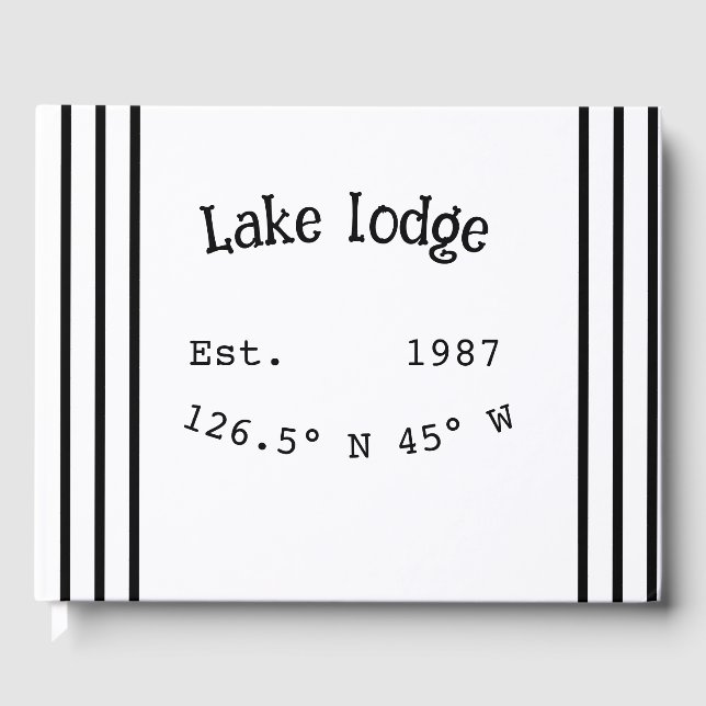 Livro De Visitas Lago House ets. Data ano em que as coordenadas per (Frente)