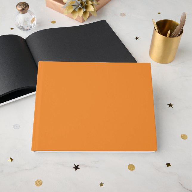 Livro De Visitas Laranja cádmio (cor sólida) (Frente aberta)