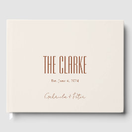 Livro De Visitas Laranja Mínimo Simples Queimada | Cream Wedding