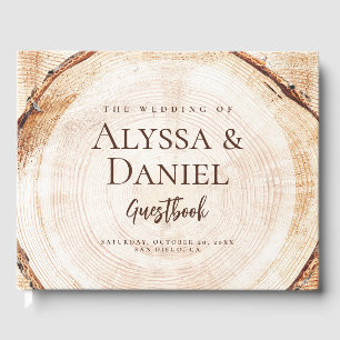 Livro De Visitas Latido Rustic Weding Wood Grain tree Custom