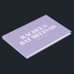 Livro De Visitas Lavanda do Bat Moderno Mitzvah Roxo Personalizado<br><div class="desc">Livro de Convidados Personalizado Roxo da Lavanda Mitzvah do Bat Moderno</div>