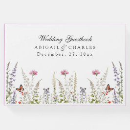 Livro De Visitas Lavanda Elegante e Sangue de Flor Selvagem