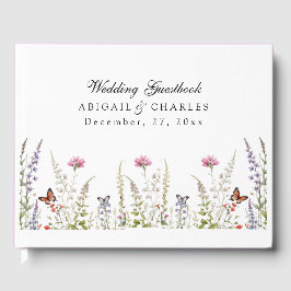 Livro De Visitas Lavanda Elegante e Sangue de Flor Selvagem