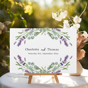 Livro De Visitas Lavanda floral casamento de eucalipto