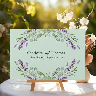 Livro De Visitas Lavanda floral eucalipto sage casamento verde