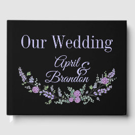 Livro De Visitas Lavanda Roxo e Eucalyptus