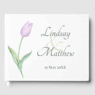 Livro De Visitas Lavanda Tulip Solo - Casamento moderno