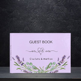 Livro De Visitas Lavanda violeta eucalipto casamento mrs