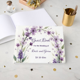 Livro De Visitas Lavender & Lilac Floral Arch