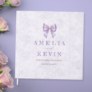 Livro De Visitas Lavender Wisteria Ribbon – Japanese-Inspired