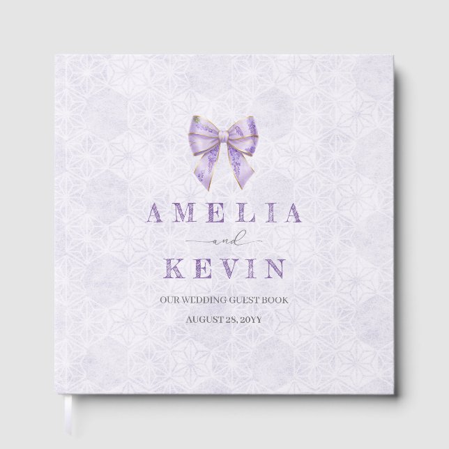 Livro De Visitas Lavender Wisteria Ribbon – Japanese-Inspired (Frente)
