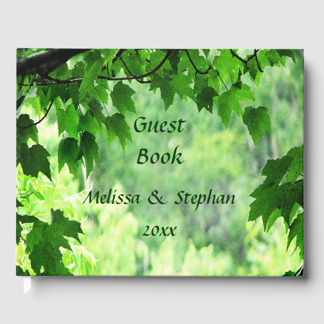 Livro De Visitas Leafy Green Wedding Guest Book (Frente)