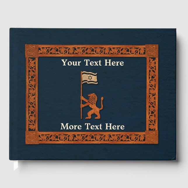 Livro De Visitas Leão de Jerusalém com Bandeira (Frente)