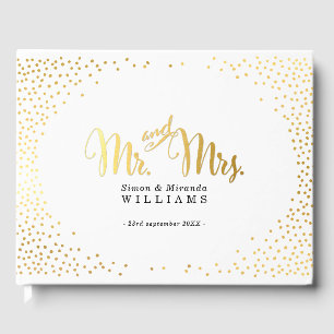 Livro De Visitas LEMBrANÇA DE CASAMENTO elegante confete dourado mi