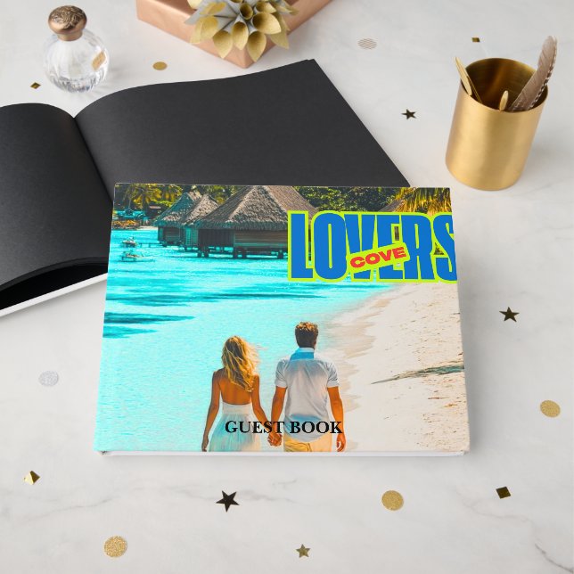 Livro De Visitas Lembrança Romântica Elegante para Casamentos e Cel (Frente aberta)