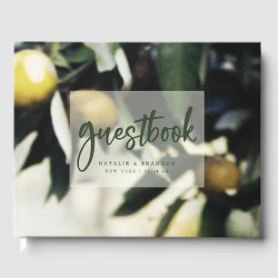 Livro De Visitas Lemon Grove   Casamento de Verão Amarelo e Verde M