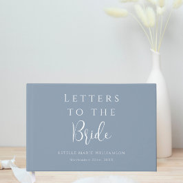 Livro De Visitas Letras Elegantes Personalizadas Azul Poeira para a