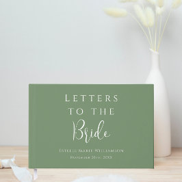 Livro De Visitas Letras Elegantes Personalizadas em Verde Salvia pa