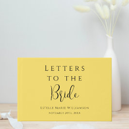 Livro De Visitas Letras personalizadas elegantes em amarelo manteig