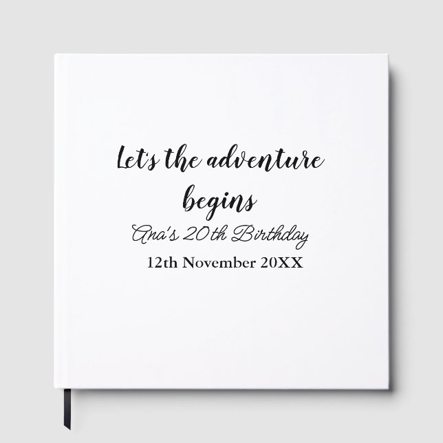 Livro De Visitas lets the adventure begins 20th birthday add name d (Frente)