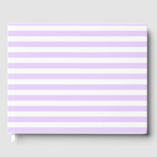 Livro De Visitas Lilac, púrpura e tiras doces brancas