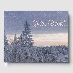 Livro De Visitas Linda paisagem de inverno Texto pessoal na coluna