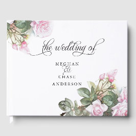 Livro De Visitas Lindas Rosas Rosa Pintadas DescalçosBride™