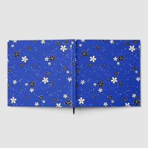 Livro De Visitas Linhas onduladas, adornadas com flores pretas e br