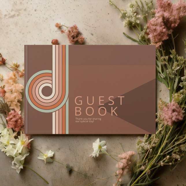 Livro De Visitas Linhas Refinadas Casamento Geométrico Terra Cotta  (Criador carregado)