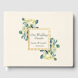 Livro De Visitas Lírios brancos e Casamento Eucalyptus