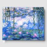 Livro De Visitas Lírios de Água Rosa Monet<br><div class="desc">Um Monet pink water lírios convidados com lindos lírios cor-de-rosa flutuando em um lago azul calmo com almofadas de lírios. Um presente de Monet excelente para fãs do impressionismo e da arte francesa. Inimpressionismo sereno na natureza com lindas flores e paisagem de lagoas cênicas.</div>
