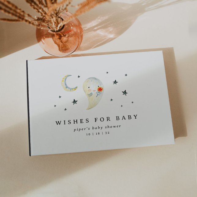 Livro De Visitas Little Boo Halloween Ghost Baby Shower (Criador carregado)