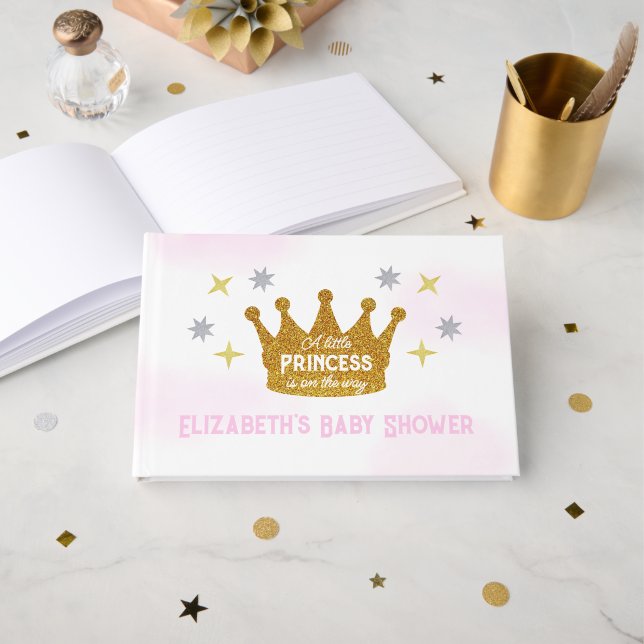 Livro De Visitas Little Princess Girl Baby Shower (Frente aberta)
