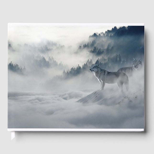 Livro De Visitas Lobos numa paisagem de inverno (Frente)