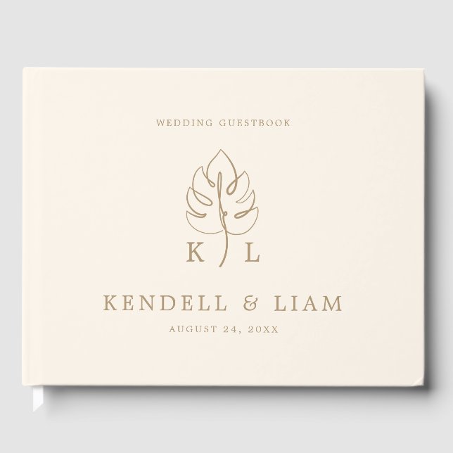 Livro De Visitas Logotipo de Casamento Monográfico Personalizado (Frente)