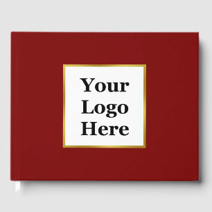 Livro De Visitas Logotipo de empresa Vermelho profundo e Elegante D